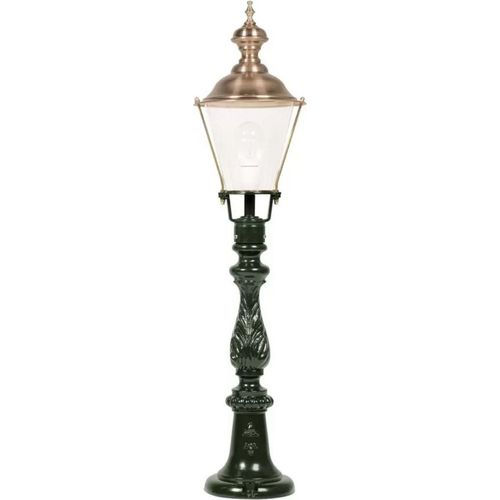 Casa Padrino Jugendstil Garten Stehleuchte Grün / Kupfer Ø 22 x H. 90 cm - Gartenlaterne - Gartenleuchte - Nostalgische Garten Beleuchtung - Nostalgische Garten Leuchten