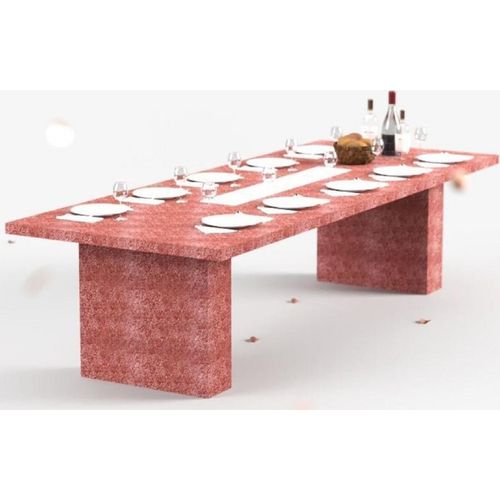 Casa Padrino Luxus Esstisch mit Bioethanol Kamin 300 x 115 x H. 75 cm - Verschiedene Farben - Esszimmertisch - Gartentisch - Esszimmer Möbel - Garten Möbel - Luxus Möbel - Luxus Einrichtung, Farbe:rot
