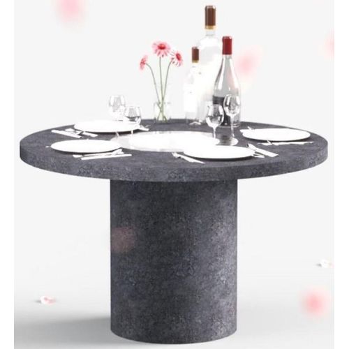 Casa Padrino Luxus Esstisch mit Bioethanol Kamin Ø 120 x H. 75 cm - Verschiedene Farben - Esszimmertisch - Gartentisch - Esszimmer Möbel - Garten Möbel - Luxus Möbel - Luxus Einrichtung, Farbe:antracite