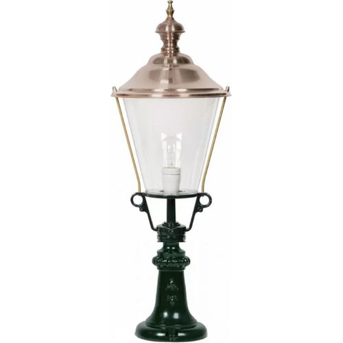 Casa Padrino Jugendstil Garten Stehleuchte Grün / Kupfer Ø 29 x H. 87 cm - Gartenlaterne - Gartenleuchte - Nostalgische Garten Beleuchtung - Nostalgische Garten Leuchten