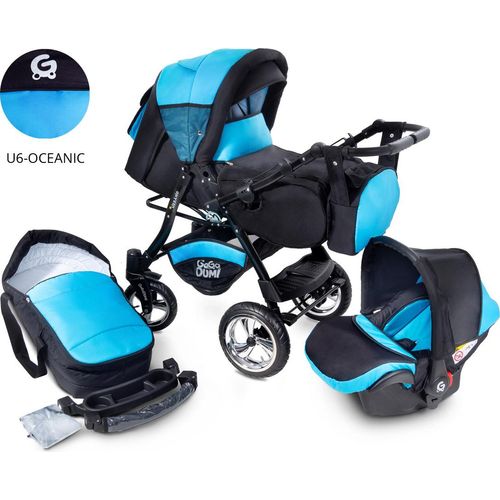 GaGaDumi Urbano Kombikinderwagen Kinderwagen Babyschale 3in1 System Autositz (U6-Oceanic)