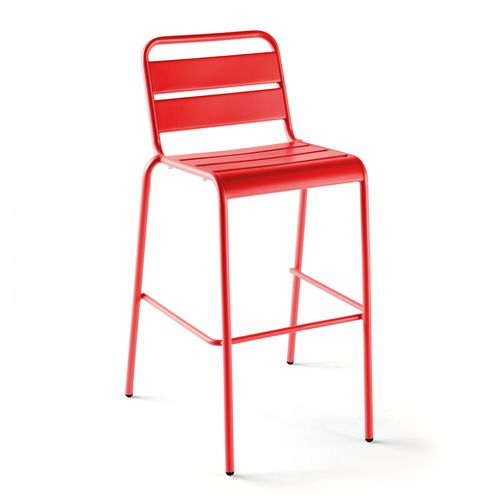 Barhocker aus Metall Rot - Oviala Palavas