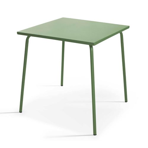 Quadratischer Gartentisch aus Metall Grüner Kaktus - Oviala Palavas