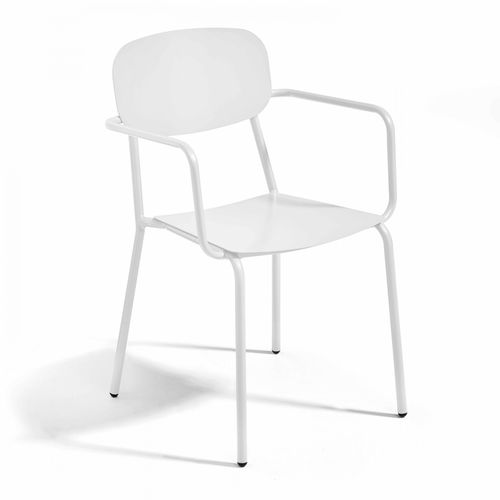 Gartensessel aus Aluminium Weiß - Oviala Liverpool