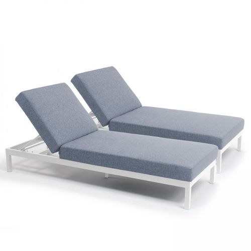 Set Sonnenliege aus Aluminium Weiß - Oviala Galapagos
