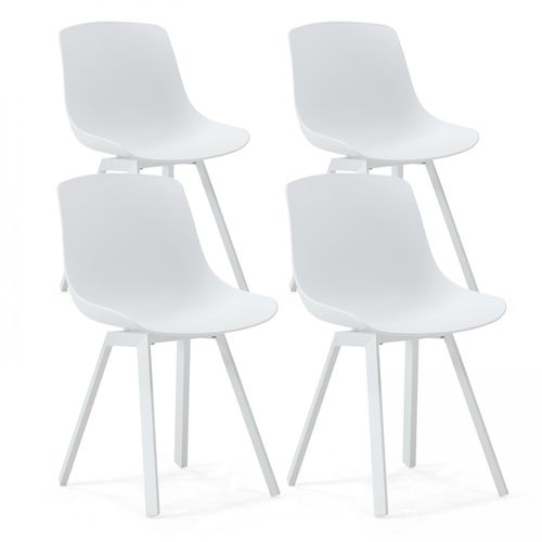 Set aus 4 skandinavischen Outdoor-Stühlen Weiß - Oviala Samoa