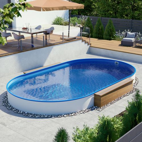 Ovalbecken 4,50 x 2,50 x 1,35 m blau, Folie 0,80 mm