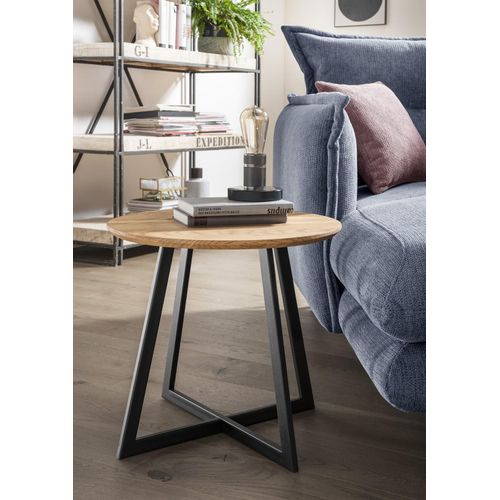 Couchtisch Modern Art Rund Wildeiche Metall