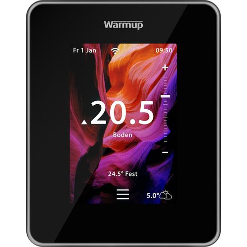 WarmUp Smart 6iE WiFi Thermostat Thermostatregler Raumregler für Fußbodenheizung Schwarz