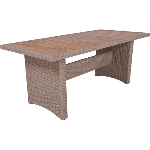 Tisch BRAGA 180 cm, weidenbraun mit Holztischplatte
