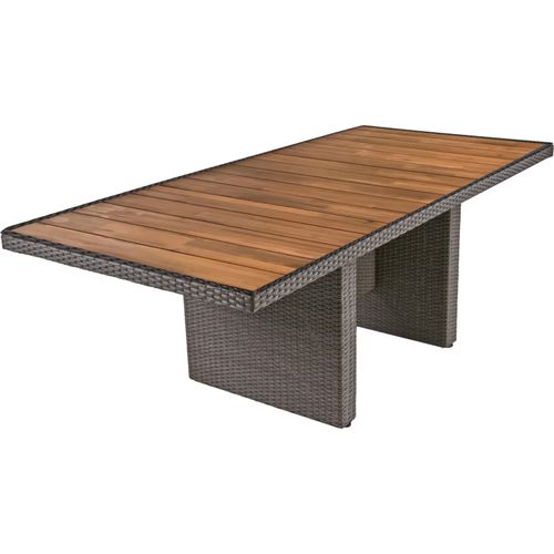 Tisch BRAGA 220 cm, weidengrau mit Holztischplatte