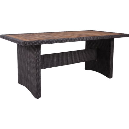 Tisch BRAGA 180 cm, weidengrau mit Holztischplatte