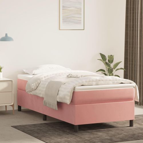 vidaXL Boxspringbett Rosa 90x200 cm Samt - Boxspringbett - Boxspringbetten - Bett - Schlafzimmermöbel