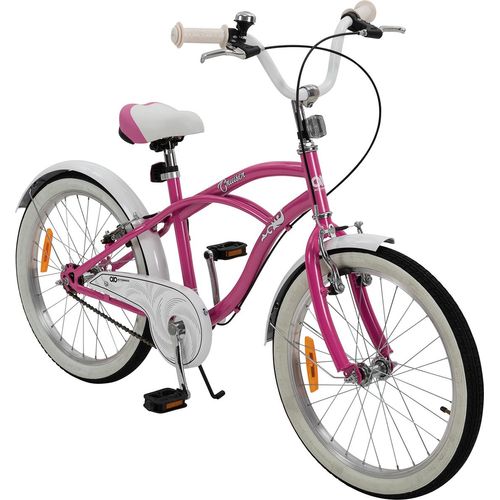 Actionbikes Kinderfahrrad Cruiser 20 Zoll | Kinder Fahrrad- V-Brake Bremsen - Kettenschutz - Fahrradständer - Kinder Fahrrad - 6-9 Jahre (Rosa)