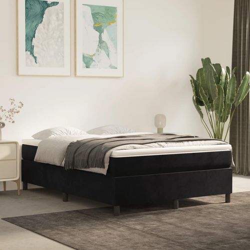 vidaXL Boxspringbett Schwarz 140x200 cm Samt - Boxspringbett - Boxspringbetten - Bett - Schlafzimmermöbel