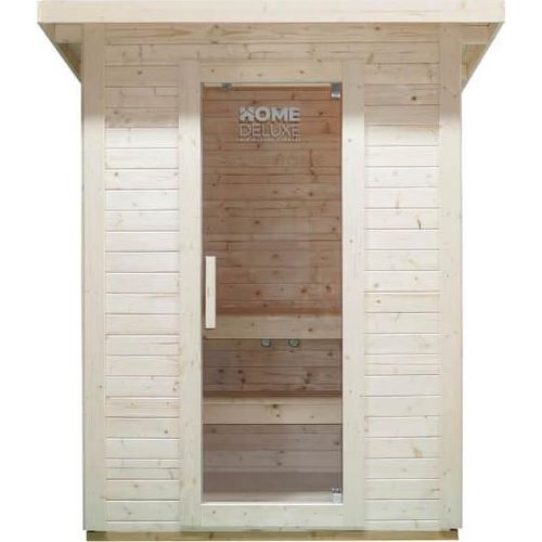 HOME DELUXE - Outdoor Saunahaus TALO M - für 3 Personen, Holz: Fichtenholz - inkl. Saunaofen und Saunazubehör I Gartensauna, Außensauna, Sauna