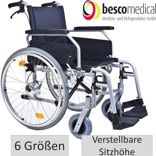 Rollstuhl Primus MS 2.0 - Transportrollstuhl von Bescomedical | ohne Trommelbremse Sitzbreite 38 cm