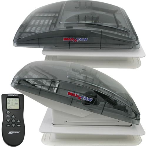 MAXXFAN Deluxe getönte Klarglas Dachluke Dachfenster Dachhaube 40x40 cm mit Ventilator