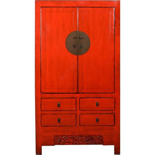 Fine Asianliving Antiker Chinesischer Hochzeitsschrank Rot Hochglanz B103xT50xH188cm Chinesischer Schrank Chinesischer Hochzeitsschrank Orientalische Möbel Asiatische