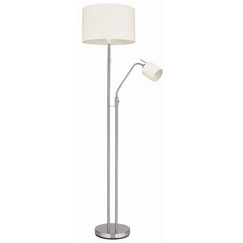 Stehlampe, flexible Leseleuchte, Textil sandfarben, H 175 cm