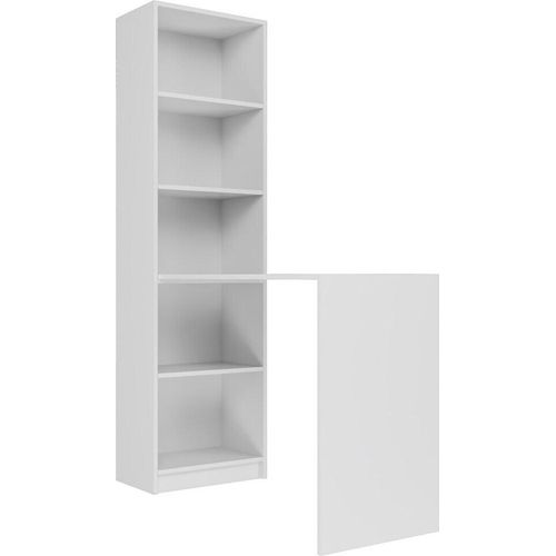 Computertisch Mit Bücherregal R50 Links/Rechts Weiss