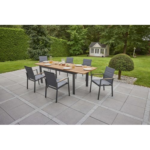 LC Garden »Unicamo« Ausziehtisch anthrazit/Teak 180/240cm Gartentisch Terrassentisch