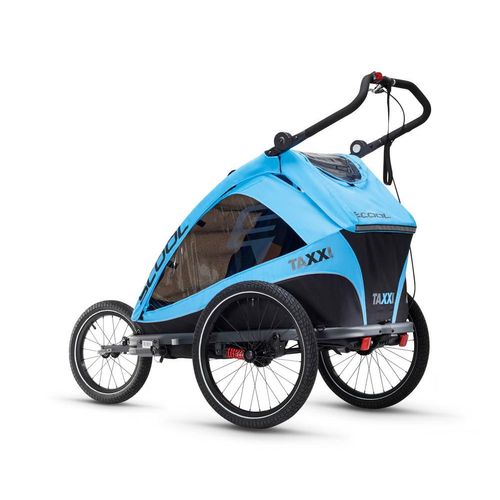taXXi Kinderfahrradanhänger Elite two - Blue Kinderanhänger mit Federung Fahrradanhänger