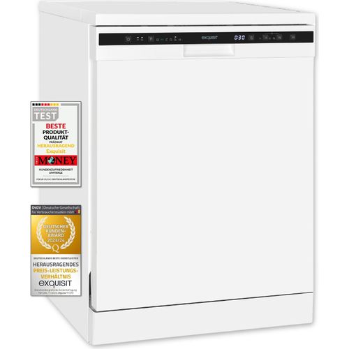 Exquisit Geschirrspüler GSP6312-030D weiss | Spülmaschine 60 cm | 12 Maßgedecke | Auto Türöffner | Intensiv Modus | Unterbaugerät