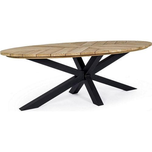 Tisch Palmdale 240 x 110 x 77 cm Teakholz Schwarz