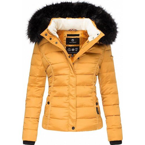 Navahoo Damen Winter Stepp Jacke Parka Mantel Winterjacke warm gefüttert Miamor Gelb Gr. 42 - XL