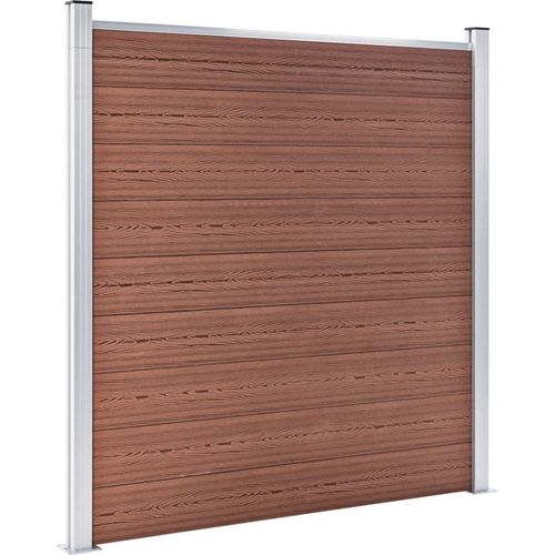 Möbel WPC Zaun-Set 7 Quadrate + 1 Schräge 1311x186 cm Braun 2023