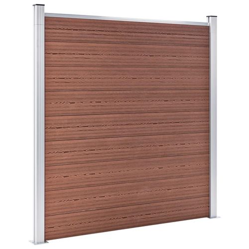 Möbel WPC Zaun-Set 9 Quadrate + 1 Schräge 1657x186 cm Braun 2023