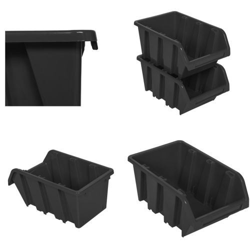 50 x Stapelboxen Werkstatt Garage Sichtlagerboxen botle Sichtlagerkästen Stapelkisten Sortierboxen Boxen 390x240x180 mm Anthrazit stapelkisten kunststoff lagerboxen stapelbar