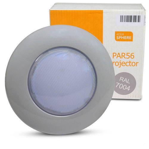 LED-Strahler weiß mit Frontring HELLGRAU PAR 56, 1300 lm