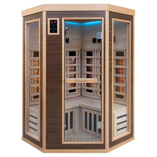 Dewello® Infrarotkabine Infrarotsauna MONTREAL 120cm x 120cm inkl. Vollspektrumstrahler, Bodenstrahler