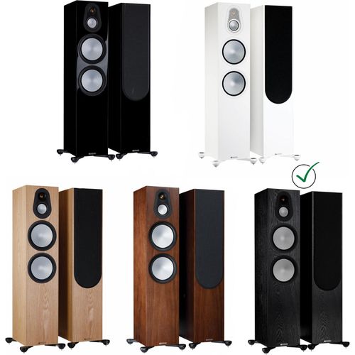 Monitor Audio 2x Standlautsprecher Silver 500 7G Echtholzfurnier Eiche Schwarz