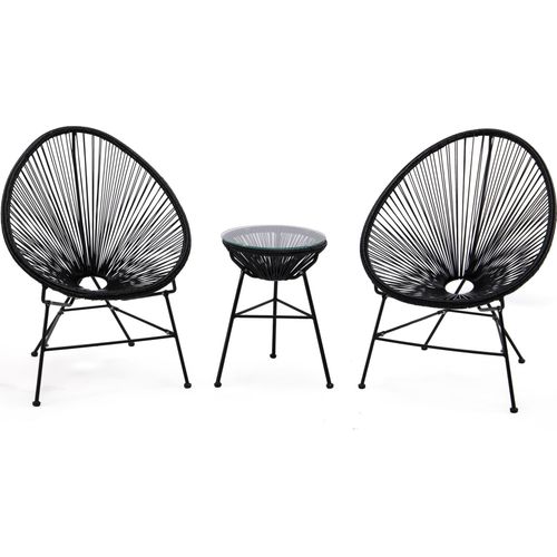 Gartenmöbel-Set Acapulco schwarz