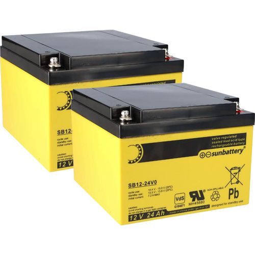 Ersatzakku für Brandmeldezentrale Esser Honeywell IQ8Control M 2 x AGM Batterie 12V 24Ah mit VdS