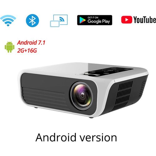 T500 Android Smart Portable Digital Projector WIFI Home Verwenden 1080P High Definition white_UK Plug-Android