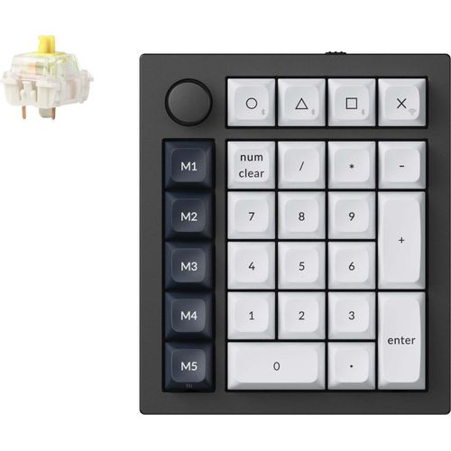 Keychron Q0 Max QMK Kabellose Mechanische Numpad / Ziffernblock, QWERTY US, Knob, Carbon Black, Gateron Jupiter Banana Q0M-M4