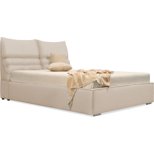 MEBLITO Polsterbett Doppelbett Salen Schlafzimmer Bett Bettkasten Boucle Stoff 200x200 cm Baloo 2074 - Beige