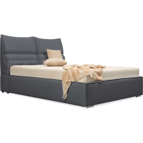 MEBLITO Polsterbett Doppelbett Salen Schlafzimmer Bett Bettkasten Boucle Stoff 120x200 cm Baloo 2083 - Graphit