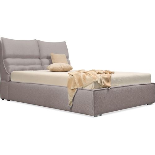 MEBLITO Polsterbett Doppelbett Salen Schlafzimmer Bett Bettkasten Boucle Stoff 120x200 cm Baloo 2084 - Grau