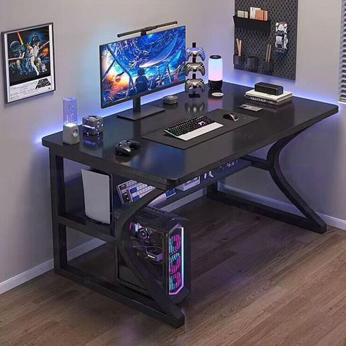 Computertisch Einfacher Schreibtisch Lernschreibtisch Rechteckiger Schreibtisch Büroschreibtisch Schwarz 100*60*75cm /AYH10/