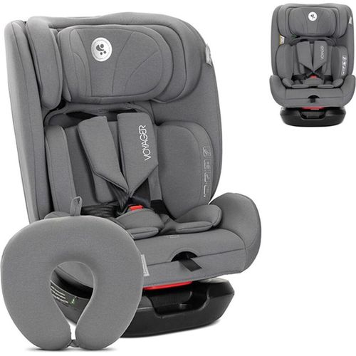 Lorelli Kindersitz Voyager i-Size (40-150 cm) Nackenkissen, Kopfstütze, Gurt grau