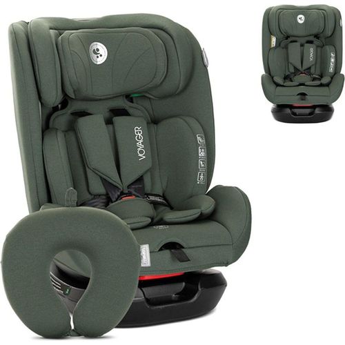 Lorelli Kindersitz Voyager i-Size (40-150 cm) Nackenkissen, Kopfstütze, Gurt grün