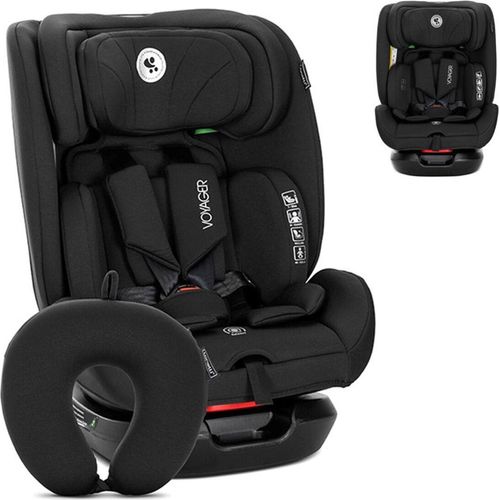 Lorelli Kindersitz Voyager i-Size (40-150 cm) Nackenkissen, Kopfstütze, Gurt schwarz