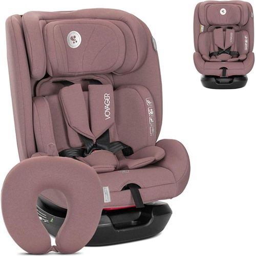 Lorelli Kindersitz Voyager i-Size (40-150 cm) Nackenkissen, Kopfstütze, Gurt rosa