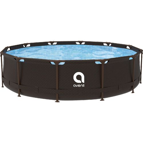Pool Stahl Super Rattan AVENLI 366 x 100 cm