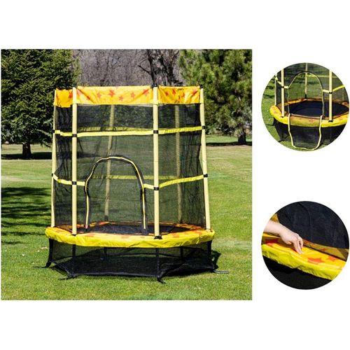 Chipolino Kindertrampolin Funny 140 cm Gummibänder Federabdeckung Reißverschluss gelb
